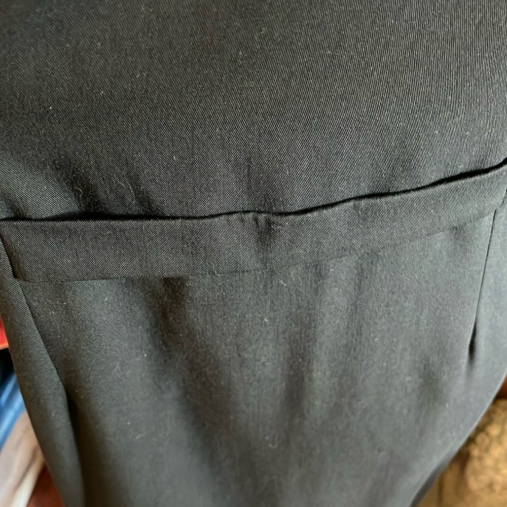 Talbots Black Wool Blend Button Up Sleeveless, Sheath Midi Dress V-Neck  Size 12 - Picture 8 of 13